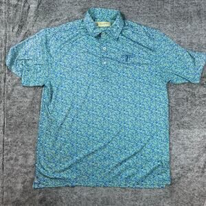 Donald Ross Golf Shirt Men's Medium Blue Pattern